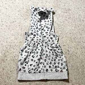 🔥5/$20 Grey Fleece Heart Vest with Ears